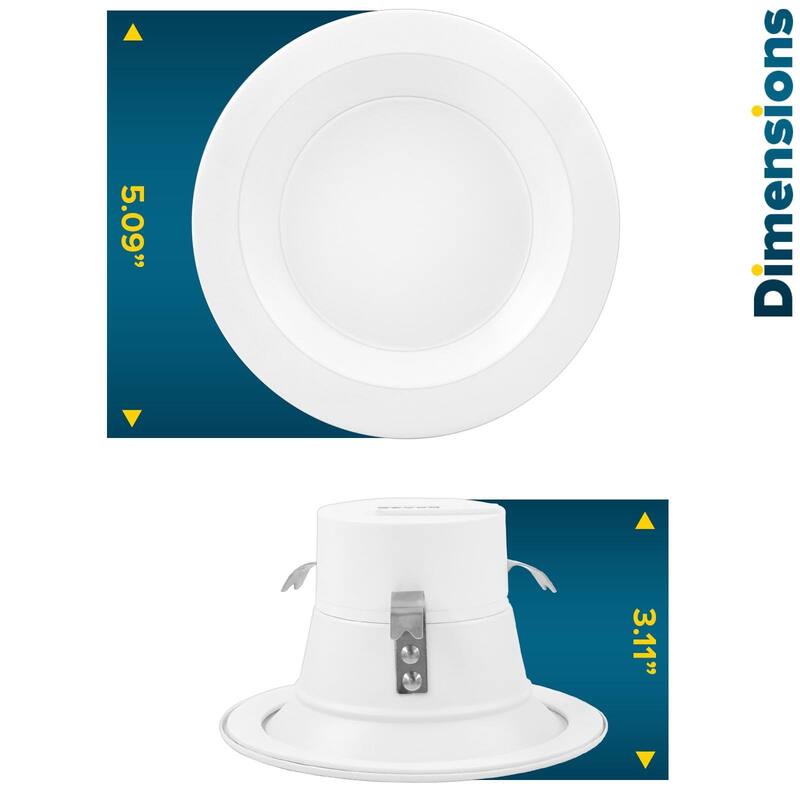 Sunperian 4" Recessed Lighting LED Can Light, 5 Color Options, 10W=60W